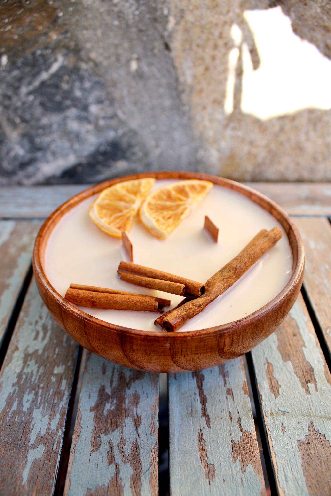 Vela de canela y naranja 12x4 cm - Imagen 3