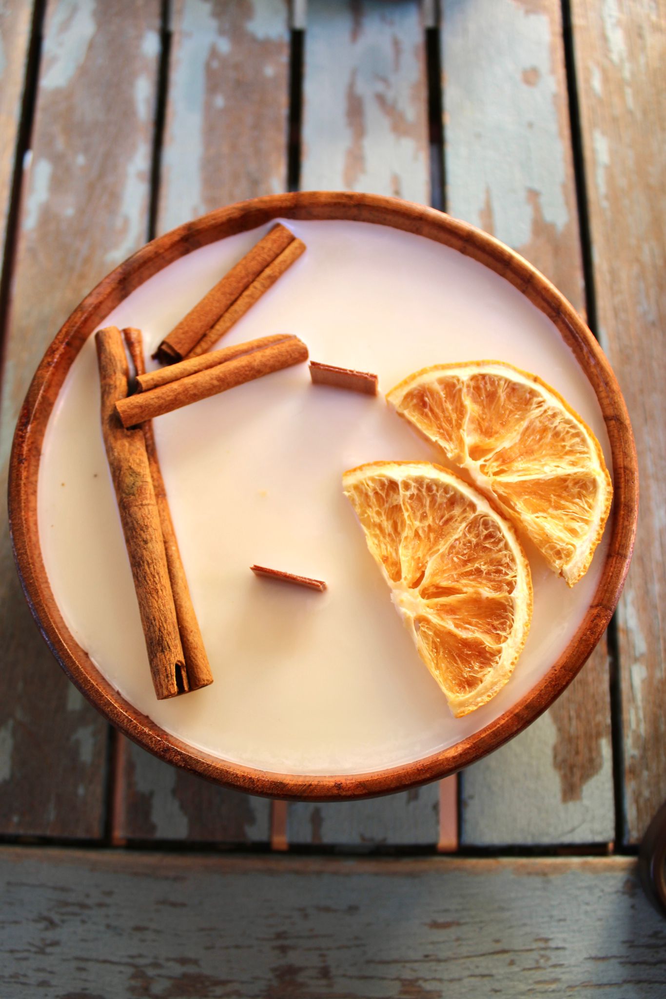 Vela de canela y naranja 12x4 cm