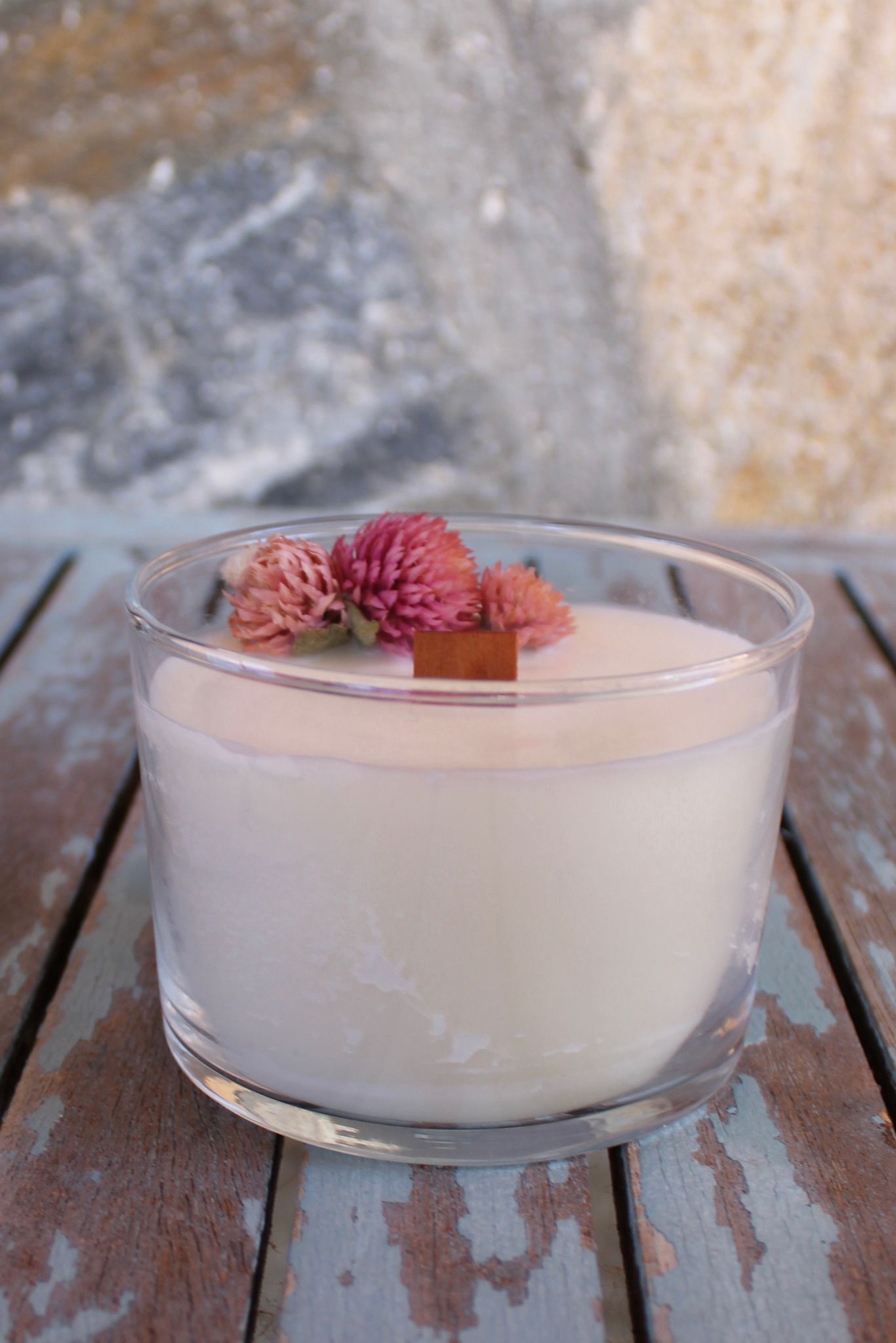 Vela de bizcocho en vaso de cristal