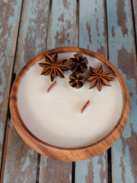 Vela de vainilla y caramelo 12x4cm